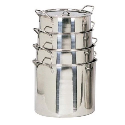 4 Piece Small Stainless Steel Stock Pots
