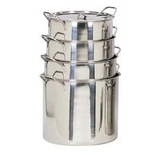 4 Piece Small Stainless Steel Stock Pots