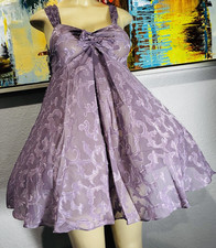 Vtg Purple Semi Sheer Satin Victoria's Secret Sweep Babydoll S