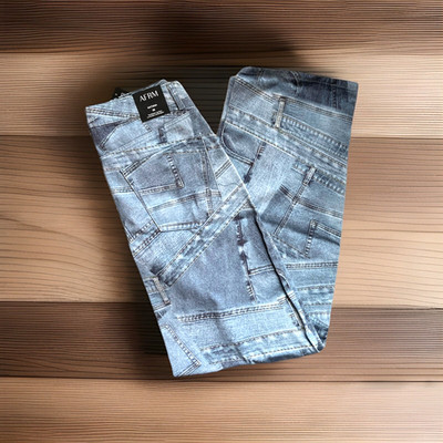 Damen AFRM BlueDenim extra weites Ballonbein Jeans Patchwork Y2K Größe M 28 neu mit Etikett