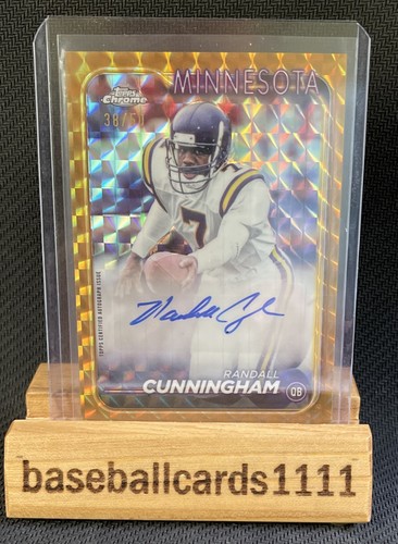 2024 Topps Chrome Gold Geometric Refractor /50 Randall Cunningham BA-RCU Auto F1