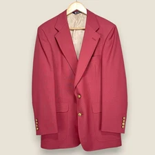 Austin Reed Regent Street Blazer Sport Coat Men 40R Pink Gold Buttons Jacket VTG