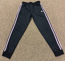 Adidas Girls Joggers Black And Pink Size Medium 10-12