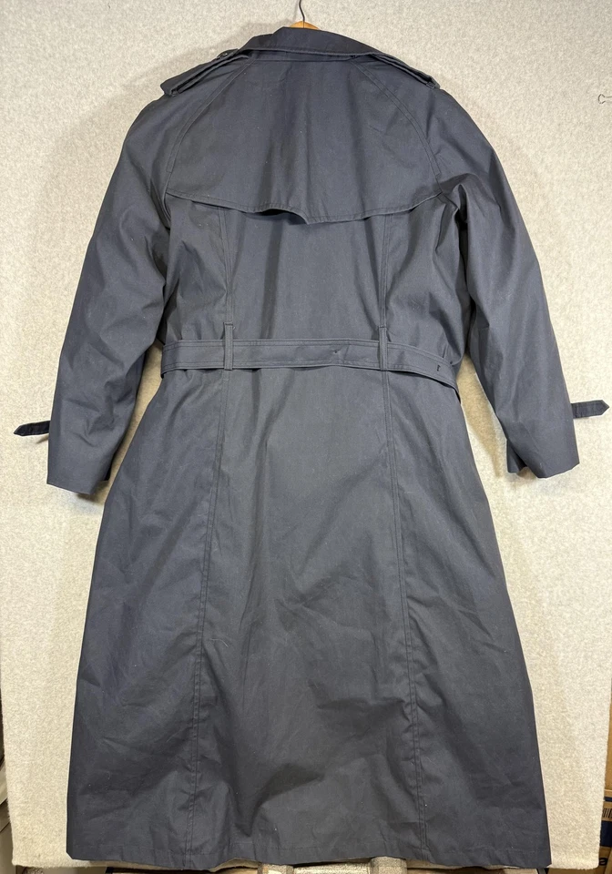 Gabardina para todo clima de la Fuerza Aérea de los Estados Unidos 16L azul marino con cinturón forro extraíble Foto 3 de 4