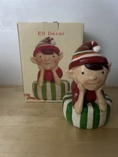 ADORABLE Cracker Barrel Elf Decor Elf on Candy