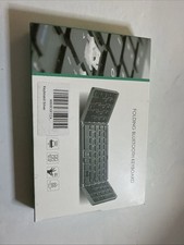 Super Slim Folding Keyboard Wireless Bluetooth Keyboard W/ Charging Cable Silver