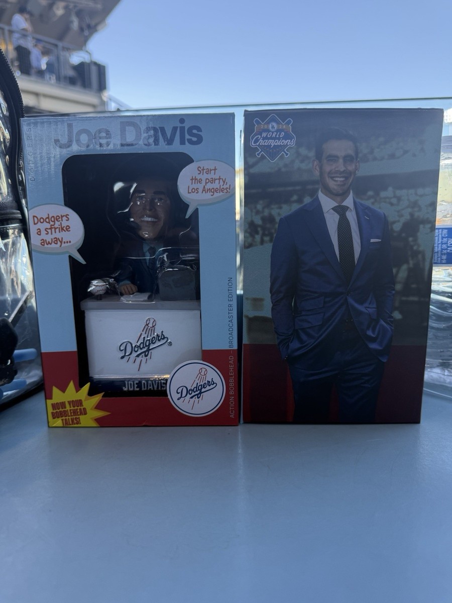 Joe Davis Talking LA Dodgers Desk Bobblehead SGA 9/19/25 IN