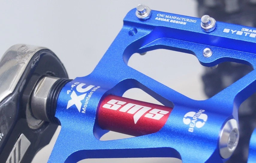 Aluminio Carretera MTB Bicicleta de Montaña XC Bicicleta Pedal 3 Rodamientos Pedales Planos Azul Foto 3 de 4