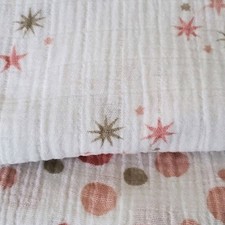 Aden  Anais Pink Stars Polka Dot White Swaddle Baby Blanket Muslin Cotton Set