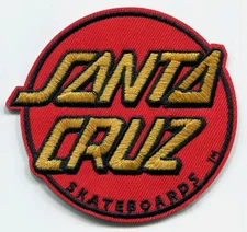 SANTA CRUZ SKATEBOARDS - 3" Red Embroidered Iron-On Patch
