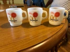 3-Vintage McDonalds  Milk Glass Coffee Mug Anchor Hocking Fire King Made in USA