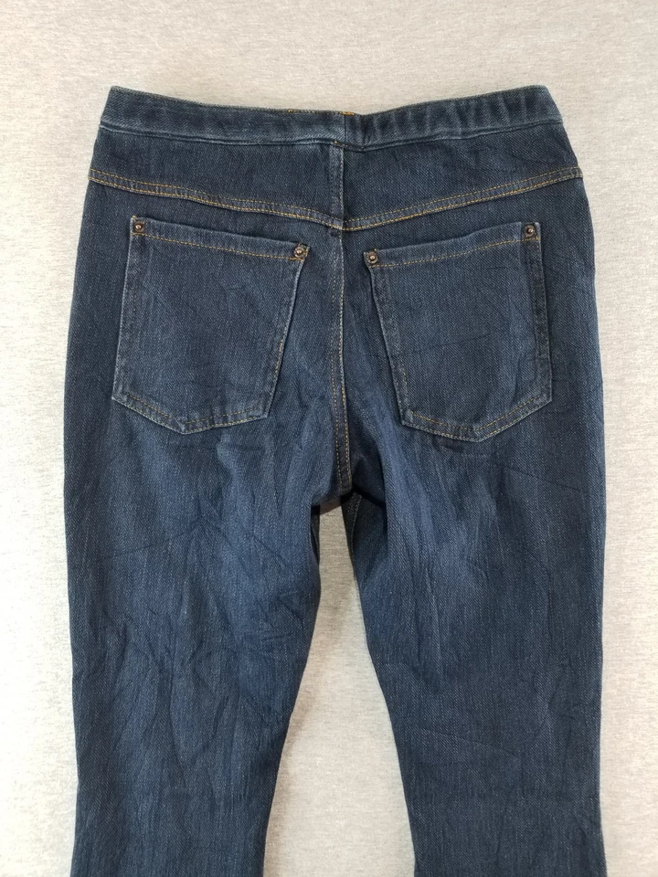 Hue Jeans Womens Sz XS Pull On Stretch Waist Comfy Dark Wash Normcore Grannycore - Image 4 of 4