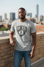 Brooklyn Nets Shirt Mens 3XL Gray NBA Basketball UNK Short Sleeve Big Logo