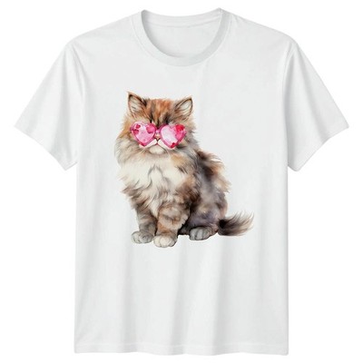 Leicht abgelenkt von Katzen und Damen T-Shirt Katzenliebhaber Haustiere Valentinstag