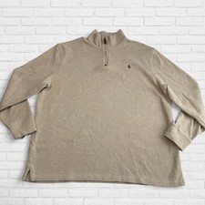 Polo Ralph Lauren Pullover Mens 2XL Heathered Beige Quarter Zip