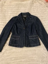 ANN TALYOR Women’s Blue Denim Blazer Size: S