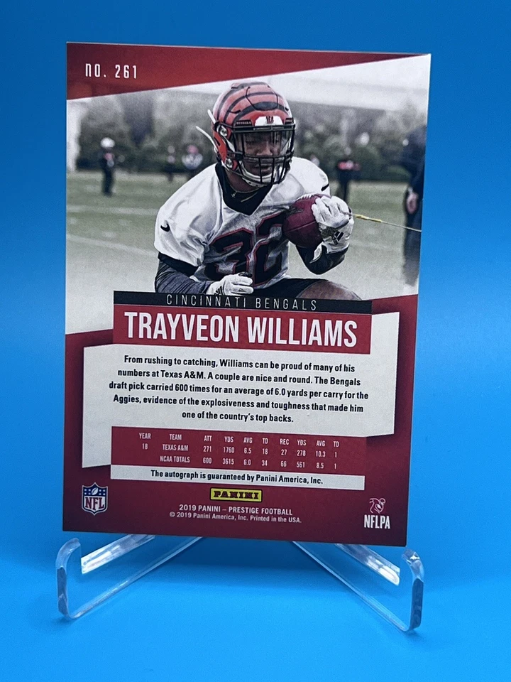 Trayveon Williams 2019 Panini Prestige Xtra Points Signatures Rookie Auto #261 - Image 3 of 3