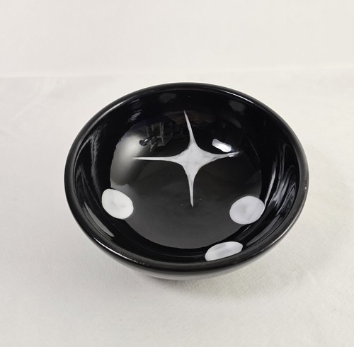 Small MCM Atomic Black & White Bowl / Trinket Dish- Marked C.A. - Picture 6 of 6