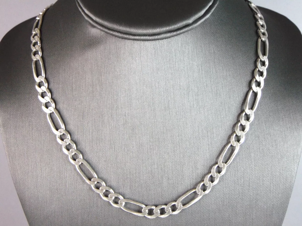 Mens Vintage Estate Sterling Silver Chain Link Necklace 36.4g