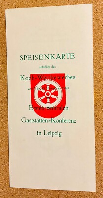 Speisenkarte, selten, 1961, DDR, erste IGA d. soz. Länder in Erfurt