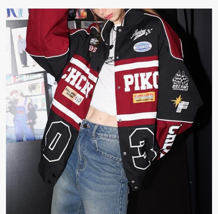 POHADON Patchwork Varsity Jacket for WomenY2k Vin… - image 12