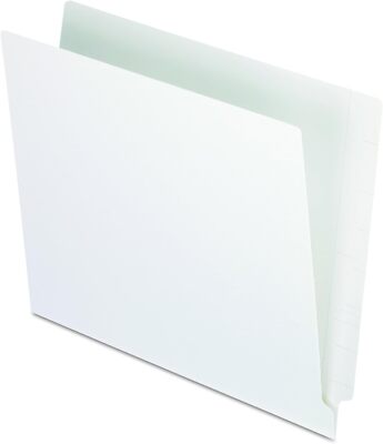 Pendaflex H110DW Reinforced 2-Ply Folders, Straight Cut, End Letter, White 
