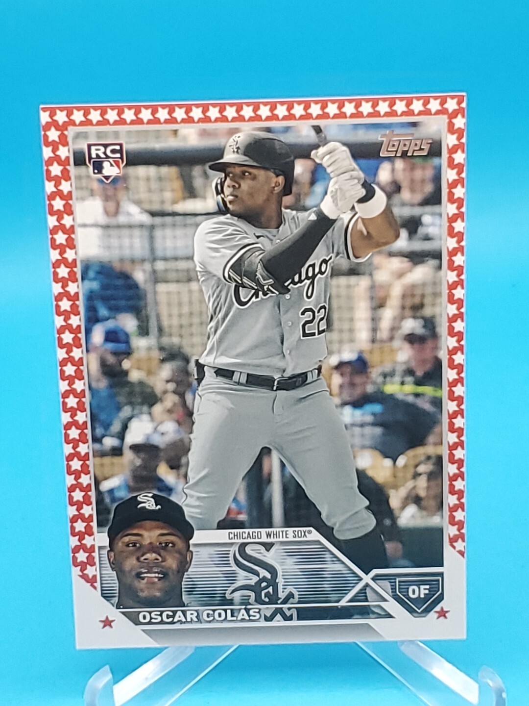 Oscar Colas 2023 Topps Series 2 RC #545 Independence Day Parallel SP 47/76