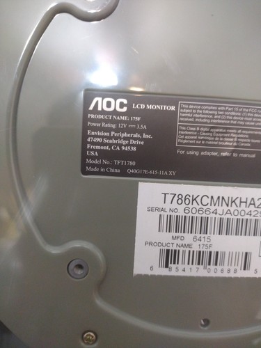 AOC Rotating Monitor 175F - Picture 4 of 6