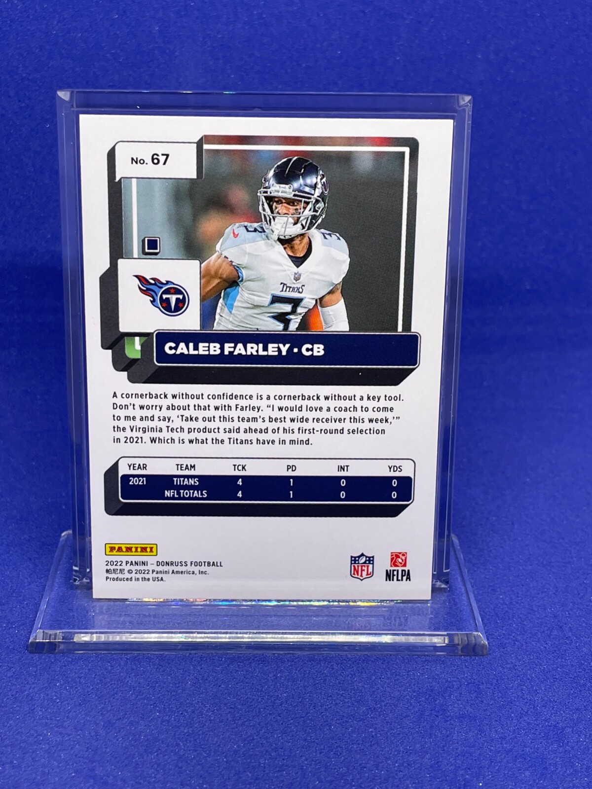 LOT OF (6) 2022 DONRUSS BASE TITANS DUPREE, WOODS, FARLEY & MORE