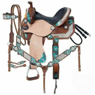 Premium Western Leather Barrel Horse Saddle Tack Set 10-18'' Trail-Tested Quality