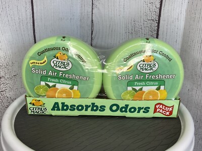 CITRUS MAGIC Room Solid Air Freshener Odor Eliminator ~ 2- Pack  ~ FRESH CIRTRUS