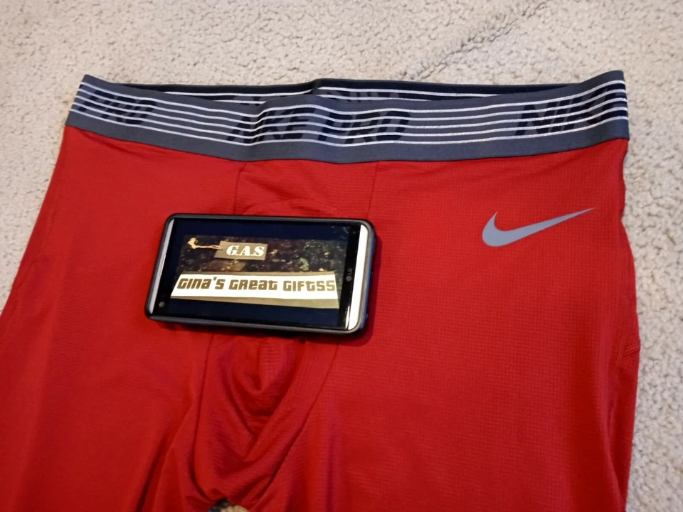 2017 Nike Pro 3/4 Compression Pants Maroon Dark Red Sz 3XL XXXL AT3201 698 $55 - Image 3 of 4