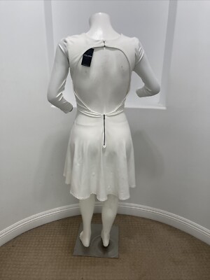 David Lerner New York Women's Long Sleeve White Dress Size L A-Line Cut Out  | eBay