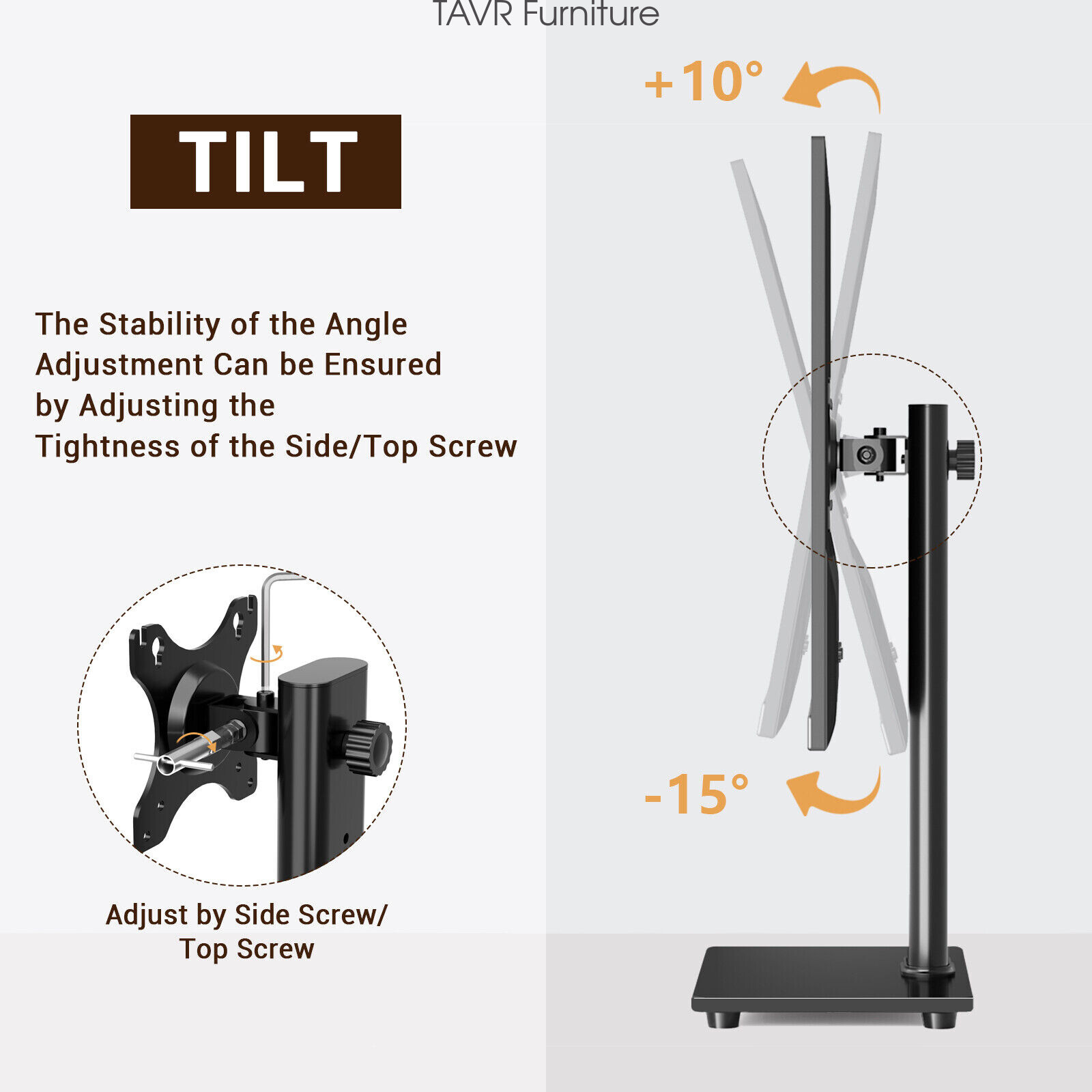 Single VESA Monitor Stand, Free Standing Desk Riser Base