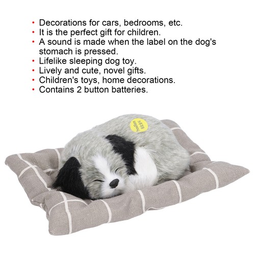 CAHusky  Sound Sleeping Dog Toy With Cloth Cushion Simulation Plush Dog BG