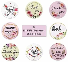 40 THANK YOU FOR YOUR PURCHASE ENVELOPE SEALS LABELS STICKERS 1" ROUND FREE SHIP