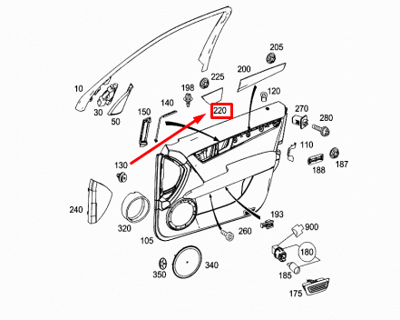 MERCEDES-BENZ C W204 Front Left Door Moulding A2047209922