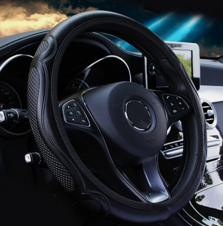 Car Leather Steering Wheel Cover Good Grip Car Accessories For 15