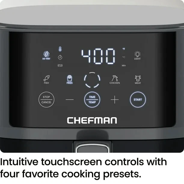Freidora de aire Chefman - Freidora de aire compacta de 4 cuartos de galón. Chefman Turbo-Fry® Touch Easy-View Foto 4 de 4