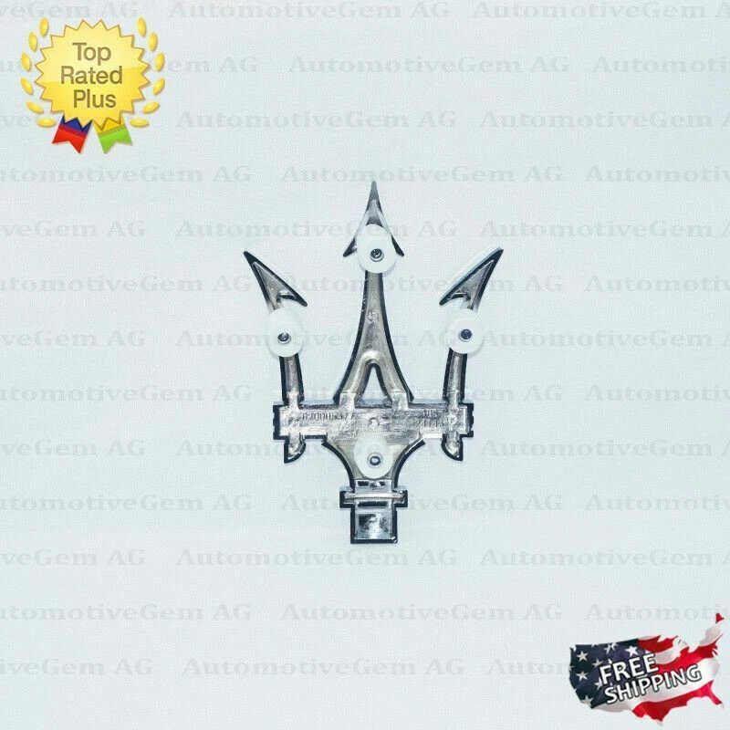 Maserati Rejilla Frontal Emblema Cromo Tridente Logo Insignia Radiador Símbolo 670005377 Foto 2 de 4