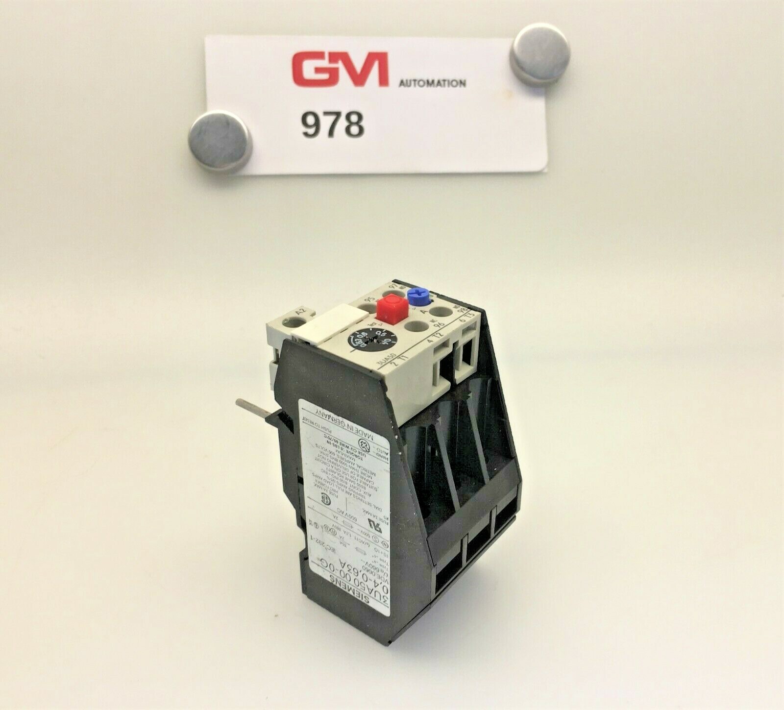 Siemens Overload Relay 3UA50 00-0G Mounting Contactors 0.4-0.63A 1S+1Ö