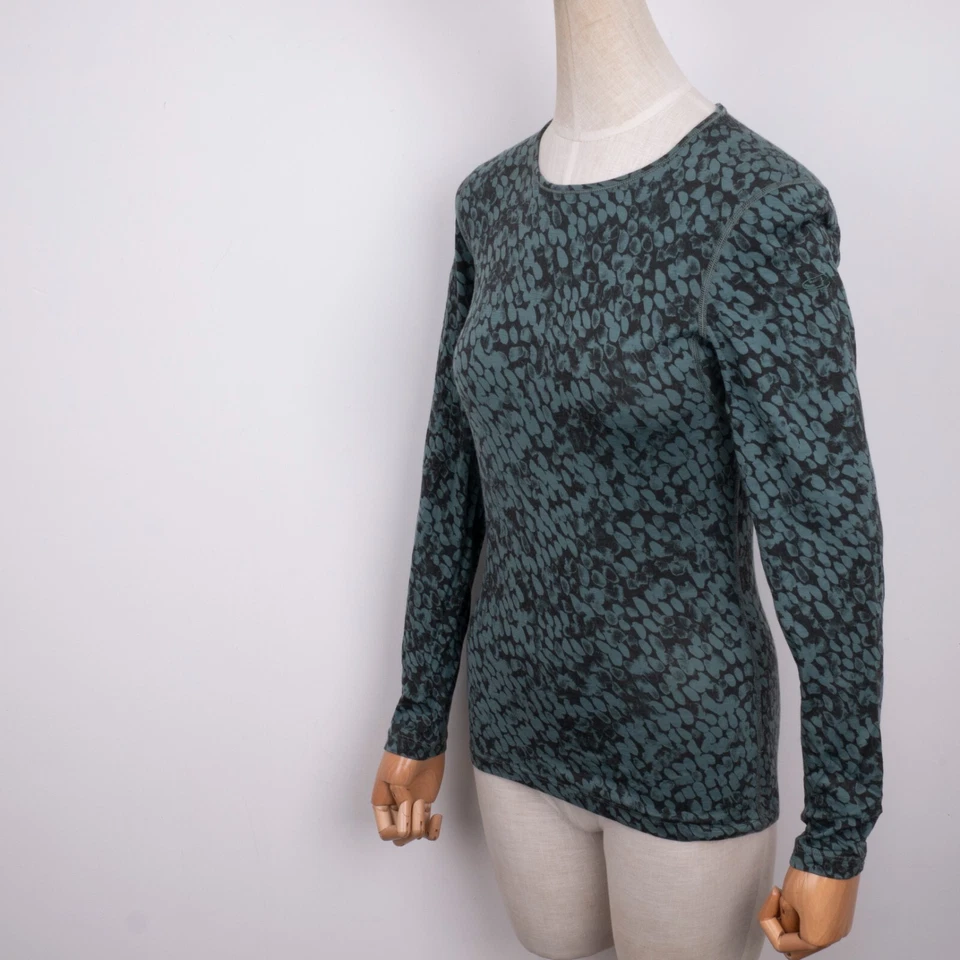Top básico manga larga ICEBREAKER 200 para mujer 100 % lana merino patrón camuflaje XS Foto 4 de 4