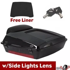 Black Razor Trunk Pack w/Backrest For Harley Touring Street Road Glide 1997-2013