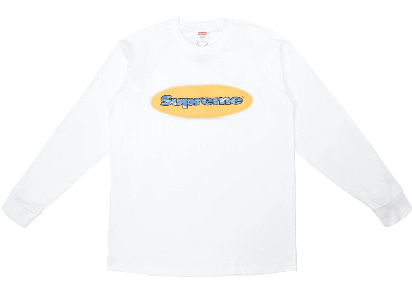 Tee shirt blanc Supreme Ripple LS taille M   Neuf Deadstock