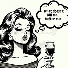 retro lady What doesn't kill me funny High Quality Metal Magnet 4x4 inches 620