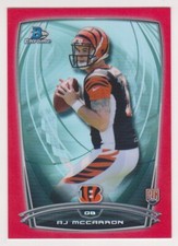 A.J. McCARRON 2014 Bowman Chrome Football RED REFRACTOR Rookie Card #14/25 XFL
