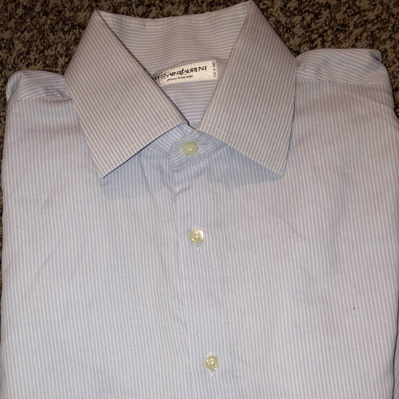 Camicia elegante YSL YVES SAINT LAURENT spilla righe uomo 43 17 usata in ottime condizioni era $290