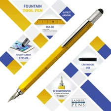 Monteverde USA One Touch Tool Pen, Fountain Pen, Yellow (MV35231)