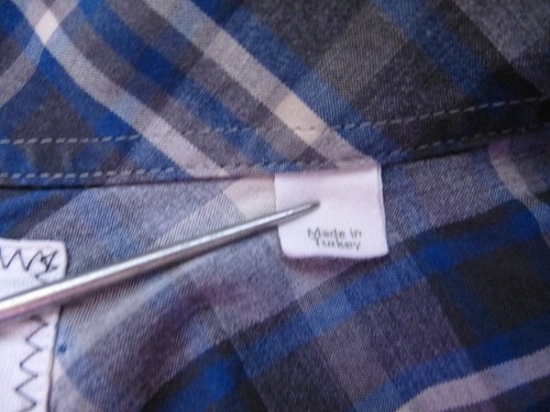 Camisa Billy Reid Para Hombres Corte Mediano Estándar Gris Algodón Cuadros Pecho Bolsillo Recortado - Imagen 7 de 12
