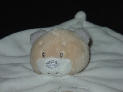 TINY TREASURES WEISSER TEDDYBÄR TRÖSTER STOFFTIER BLANKIE DOUDOU 